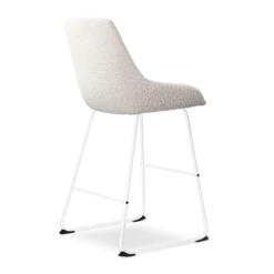 Barkruk Nino-Isa bouclé beige - wit onderstel - 65 cm