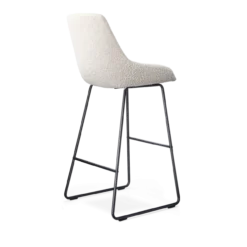 Barkruk Nino-Isa bouclé beige - zwart onderstel - 75cm