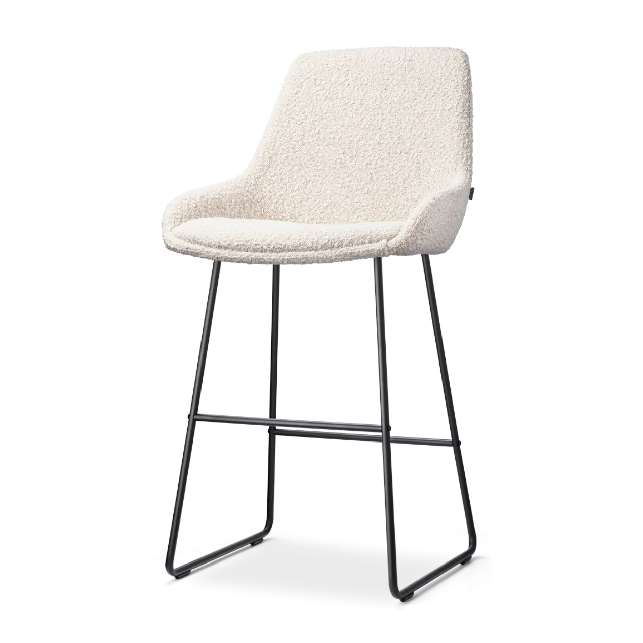 Barkruk Nino-Isa bouclé beige - zwart onderstel - 65cm