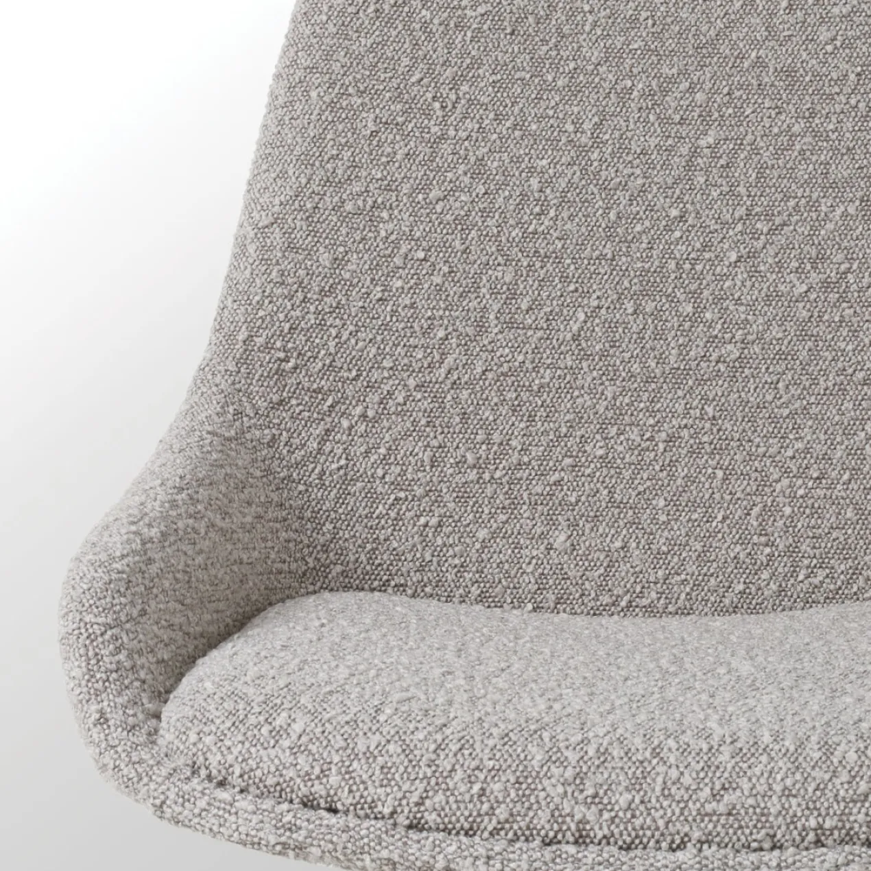 Barkruk Nino-Isa bouclé taupe - wit onderstel - 75 cm