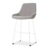 Barkruk Nino-Isa bouclé taupe - wit onderstel - 65 cm
