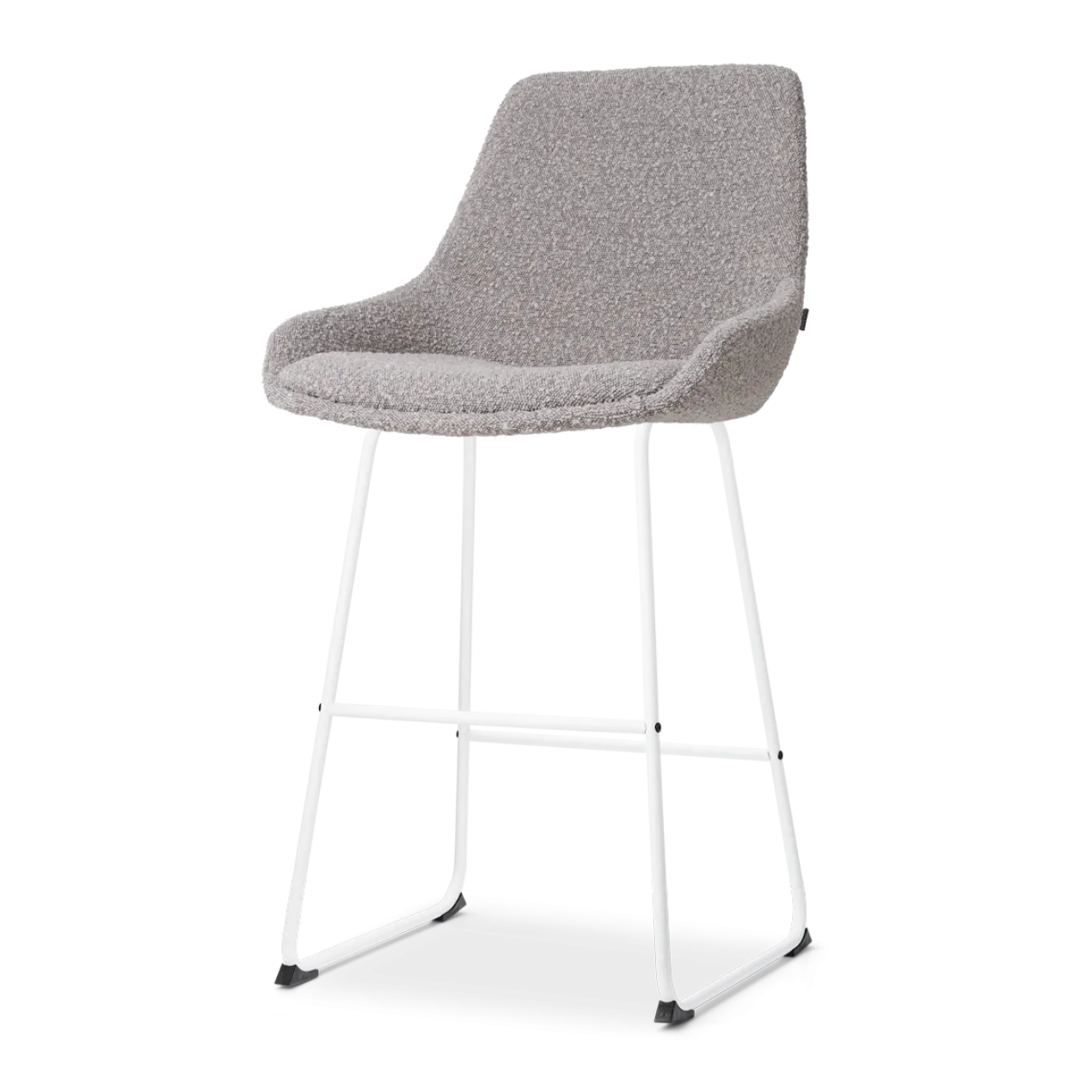 Barkruk Nino-Isa bouclé taupe - wit onderstel - 65 cm