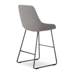 Barkruk Nino-Isa bouclé taupe - zwart onderstel - 65 cm