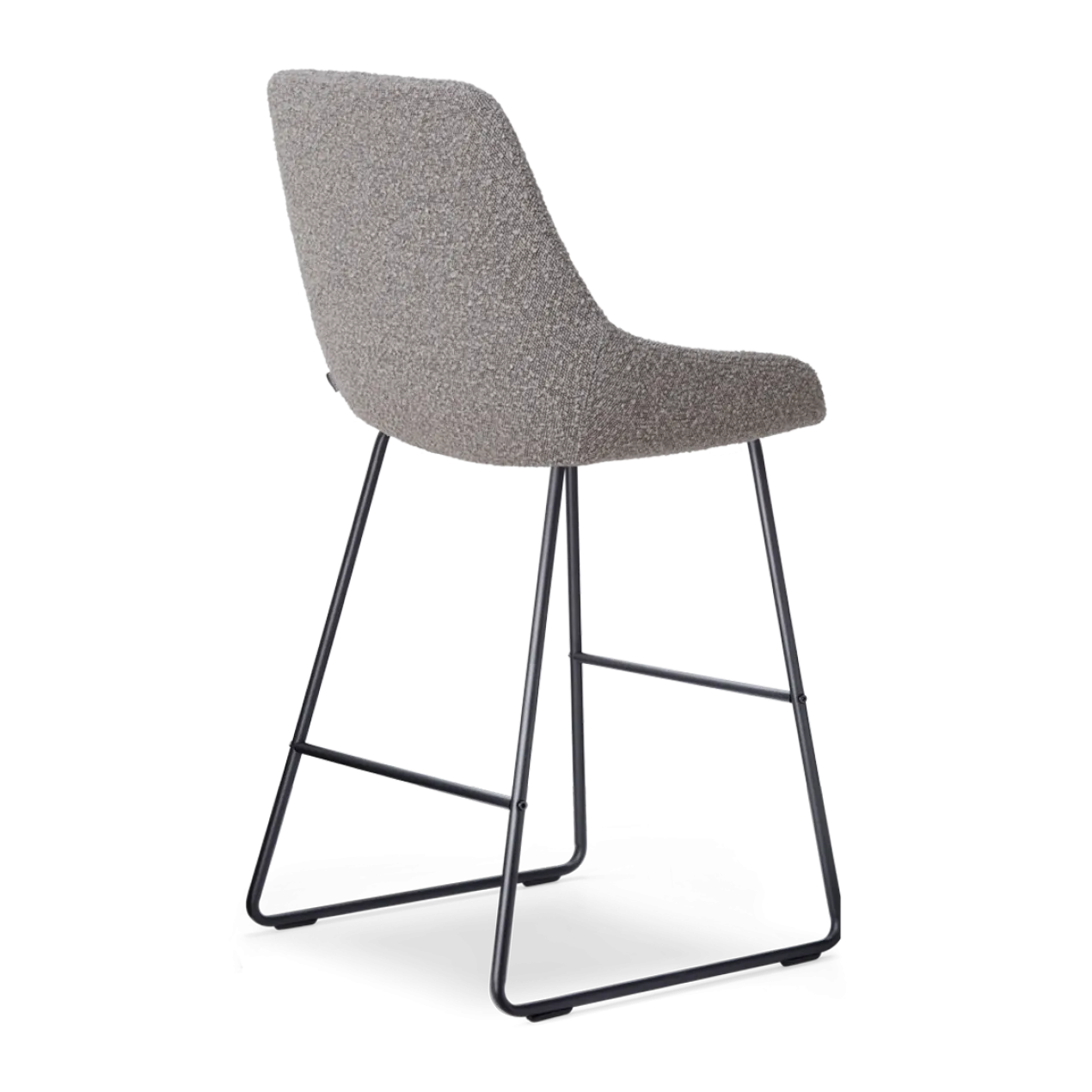 Barkruk Nino-Isa bouclé taupe - zwart onderstel - 65 cm
