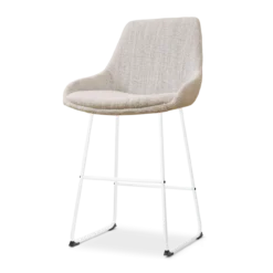Barkruk Nino-Isa grijs beige gemêleerd - wit 65 cm