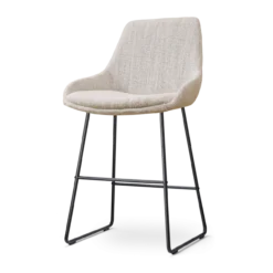 Barkruk Nino-Isa grijs beige gemêleerd - zwart 65 cm
