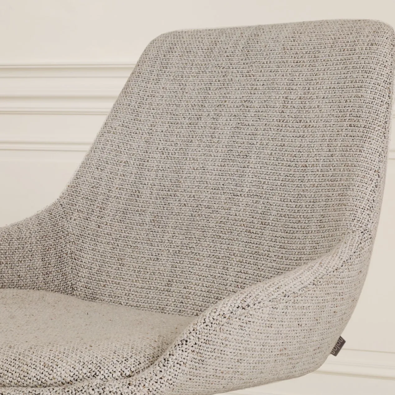 Barkruk Nino-Isa grjis beige gemêleerd - wit 75 cm