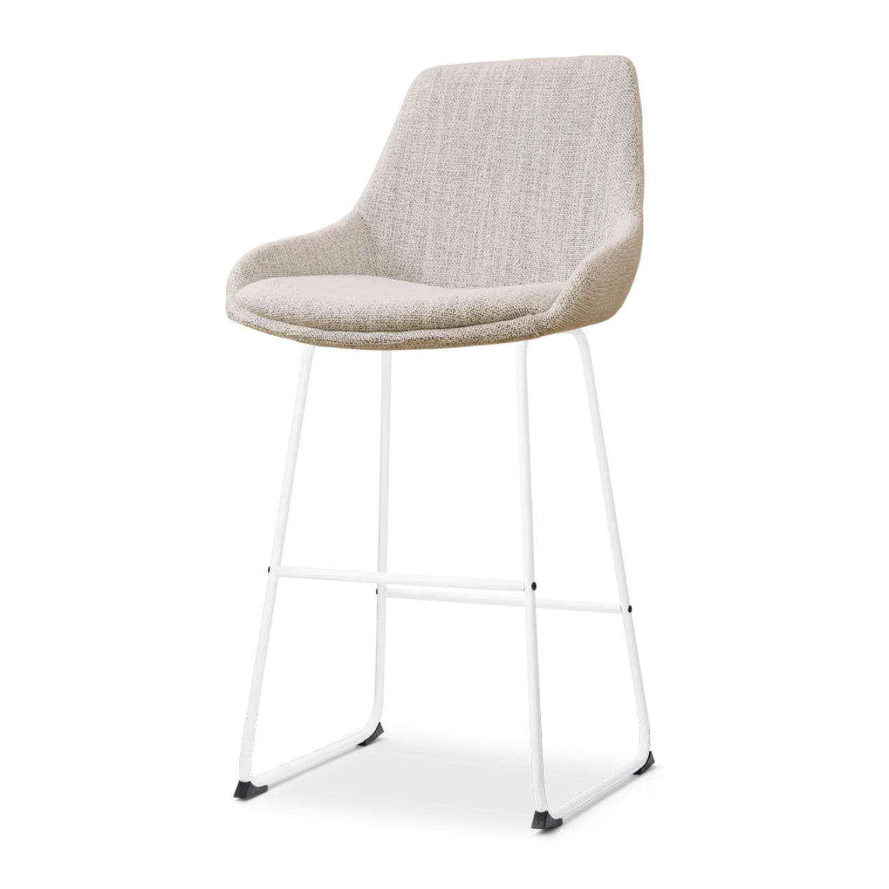Barkruk Nino-Isa grjis beige gemêleerd - wit 75 cm