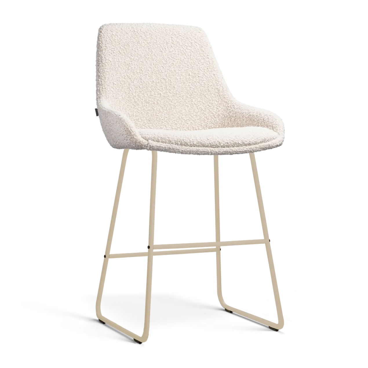 Barkruk Nino-Isa H65 cm beige onderstel bouclé beige
