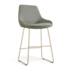 Barkruk Nino-Isa H65 cm beige onderstel saliegroen