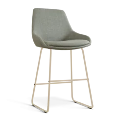 Barkruk Nino-Isa H65 cm beige onderstel saliegroen