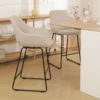 Barkruk Nino-Mae beige - zwart onderstel - 75 cm