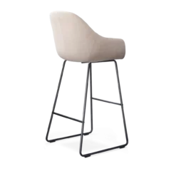 Barkruk Nino-Mae beige - zwart onderstel - 75 cm