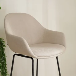Barkruk Nino-Mae beige - zwart onderstel - 75 cm