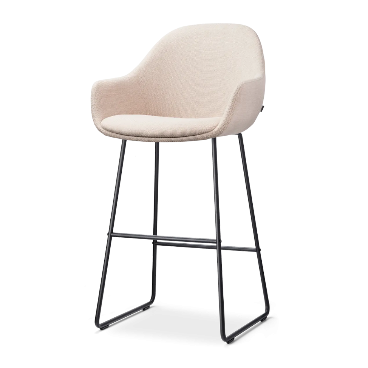Barkruk Nino-Mae beige - zwart onderstel - 75 cm