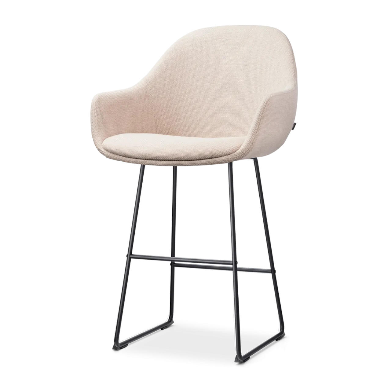 Barkruk Nino-Mae beige - zwart onderstel - 65 cm