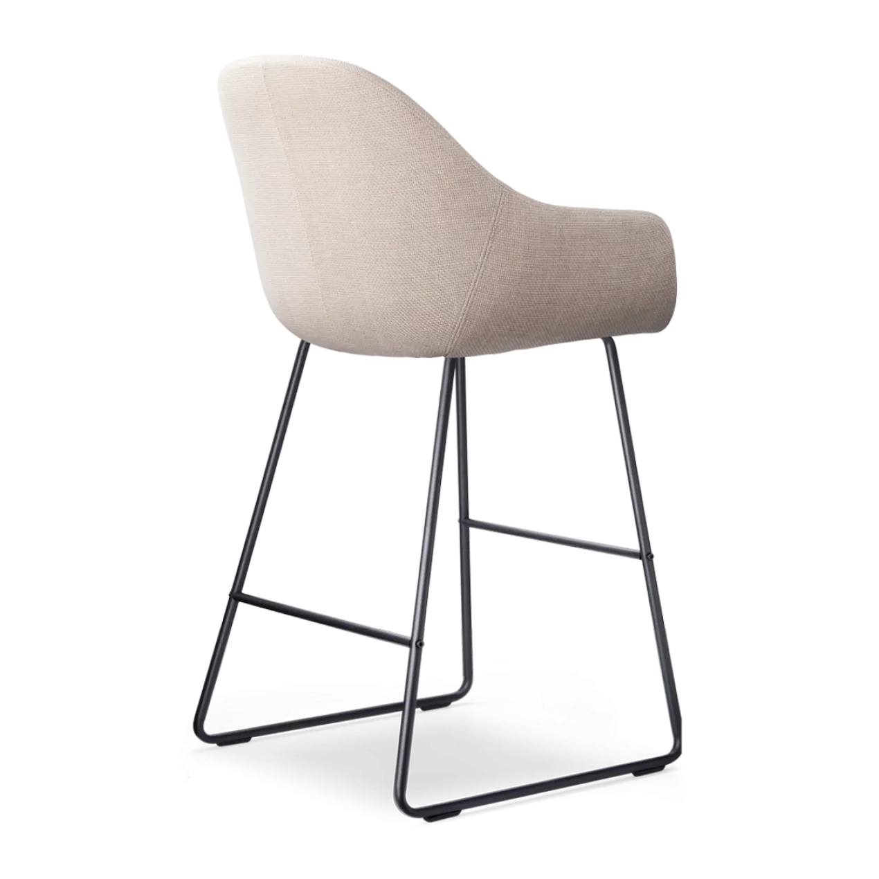 Barkruk Nino-Mae beige - zwart onderstel - 65 cm