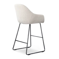 Barkruk Nino-Mae bouclé beige - zwart 65 cm set van 2