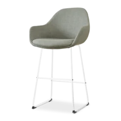 Barkruk Nino-Mae licht groen - wit onderstel - 75 cm