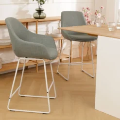 barkruk Nino-Mae licht groen - wit onderstel - 65 cm