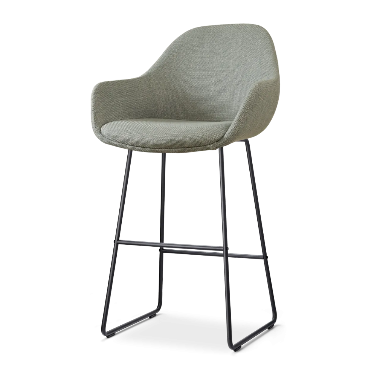 Barkruk Nino-Mae licht groen - zwart onderstel - 75 cm