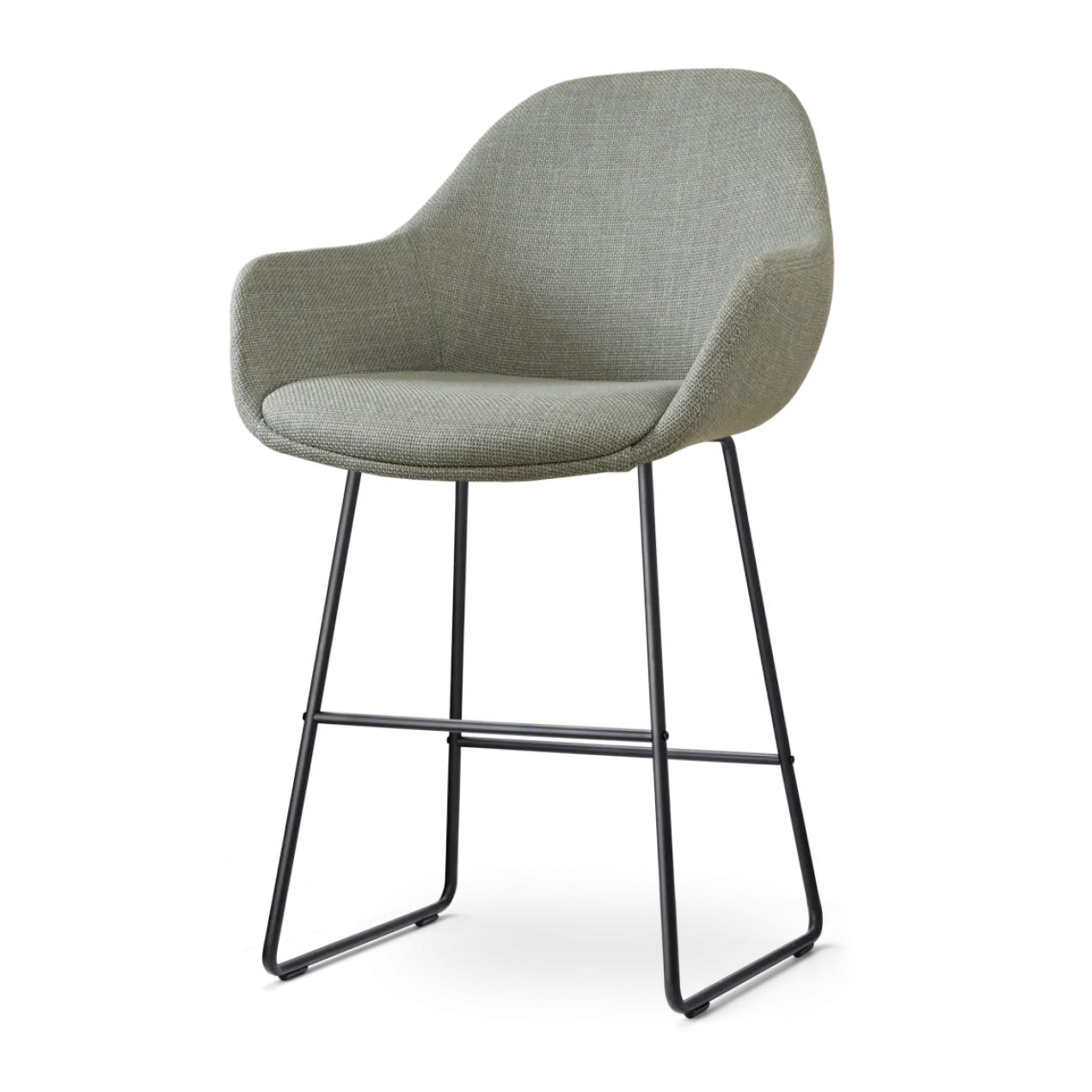 Barkruk Nino-Mae licht groen - zwart onderstel - 65 cm
