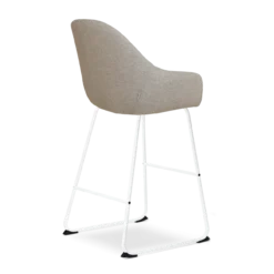 Barkruk Nino-Mae warm grijs - wit onderstel - 75 cm