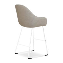 Barkruk Nino-Mae warm grijs - wit onderstel - 65 cm