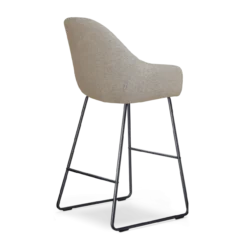 Barkruk Nino-Mae warm grijs - zwart onderstel - 75 cm