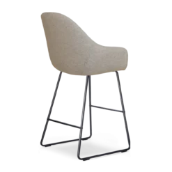 Barkruk Nino-Mae warm grijs - zwart onderstel - 65 cm