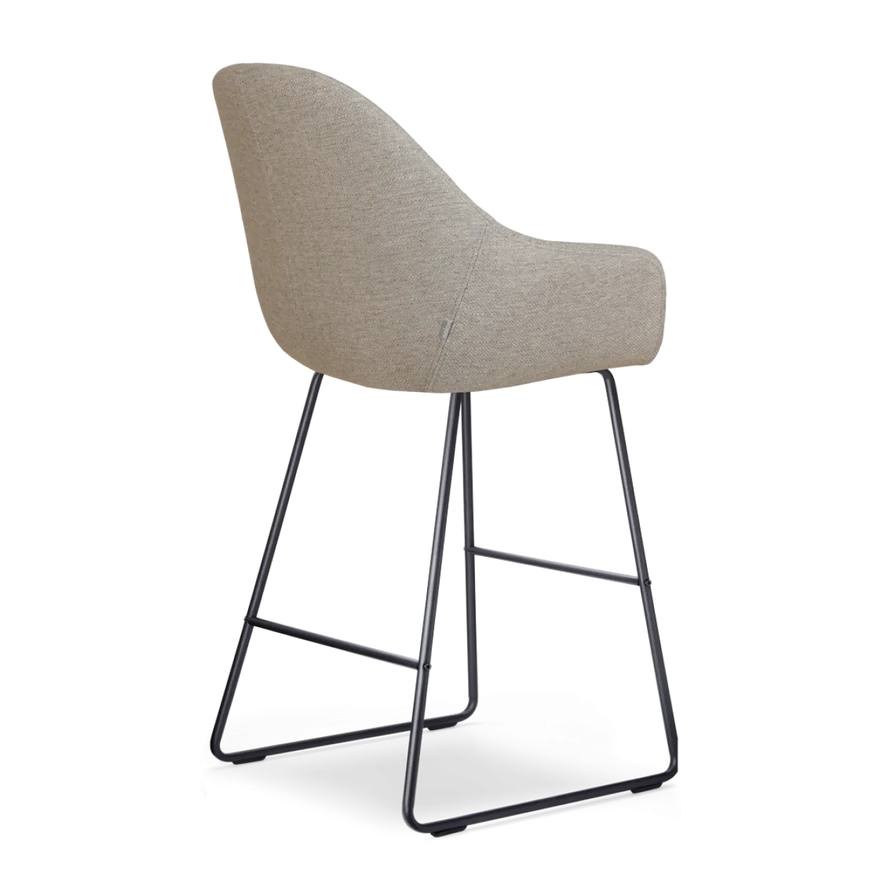 Barkruk Nino-Mae warm grijs - zwart onderstel - 65 cm