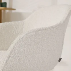 Barkruk Nino-Mare bouclé beige - zwart onderstel - 75 cm