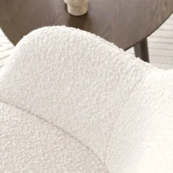 Barkruk Nino-Mare bouclé beige - wit onderstel - 75 cm