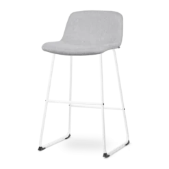 Barkruk Nino-Mats grijs - wit onderstel - 75 cm