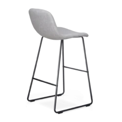 Barkruk Nino-Mats lichtgrijs - zwart - 75 cm - set van 2