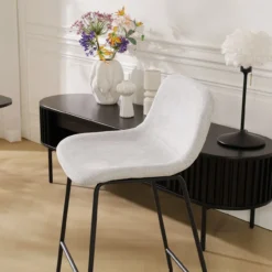 Barkruk Nino-Mats lichtgrijs - zwart onderstel - 75 cm