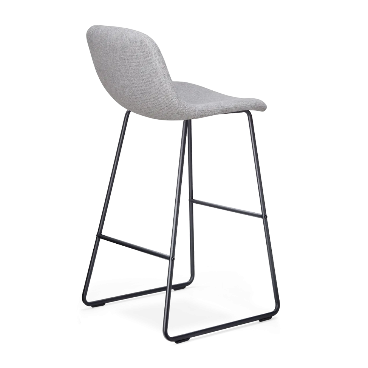 Barkruk Nino-Mats lichtgrijs - zwart onderstel - 75 cm