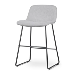 Barkruk Nino-Mats lichtgrijs - zwart onderstel - 65 cm