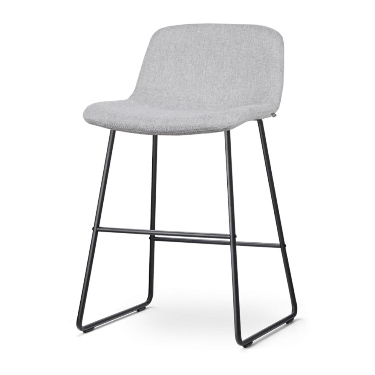 Barkruk Nino-Mats lichtgrijs - zwart onderstel - 65 cm