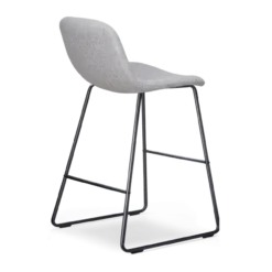 Barkruk Nino-Mats lichtgrijs - zwart onderstel - 65 cm
