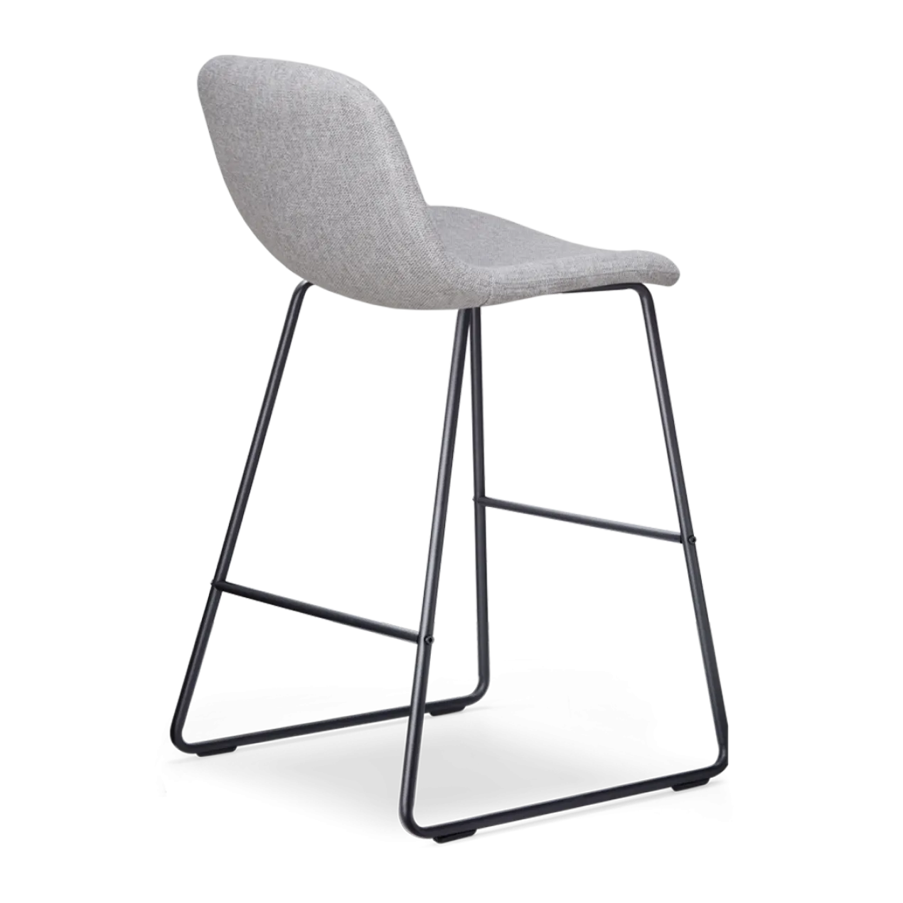 Barkruk Nino-Mats lichtgrijs - zwart onderstel - 65 cm
