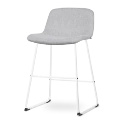 Barkruk Nino-Mats lichtgrijs - wit onderstel - 65 cm