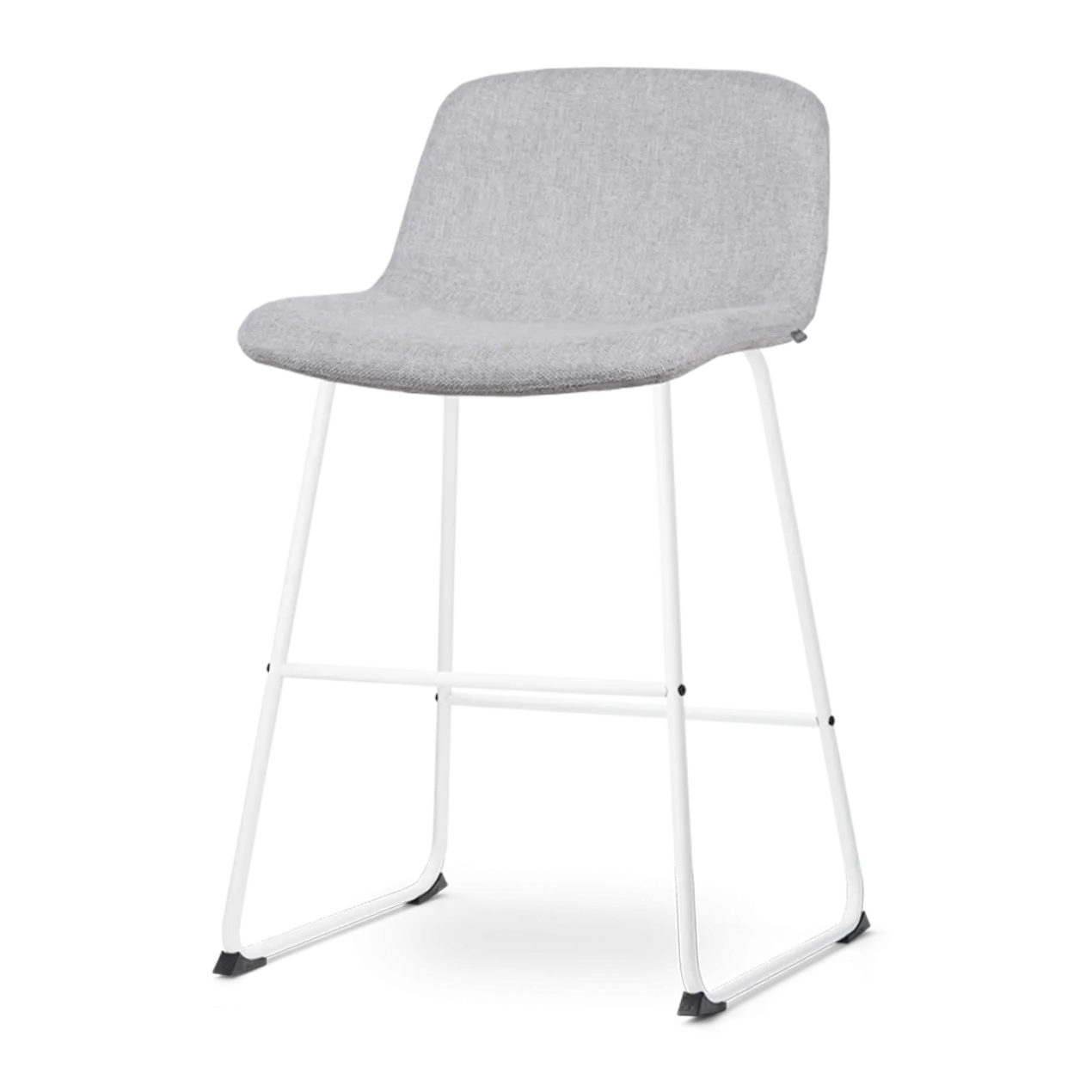 Barkruk Nino-Mats lichtgrijs - wit onderstel - 65 cm