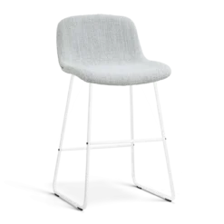 Barkruk Nino-Mats wit onderstel grijs melange 65 cm