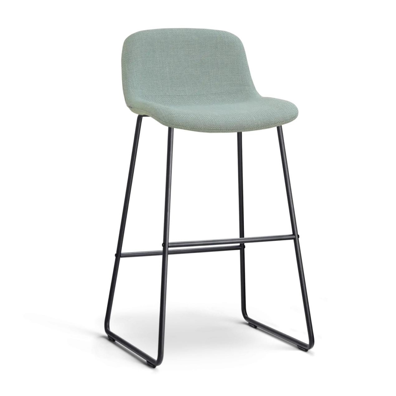 Barkruk Nino-Mats zwart onderstel saliegroen 75 cm