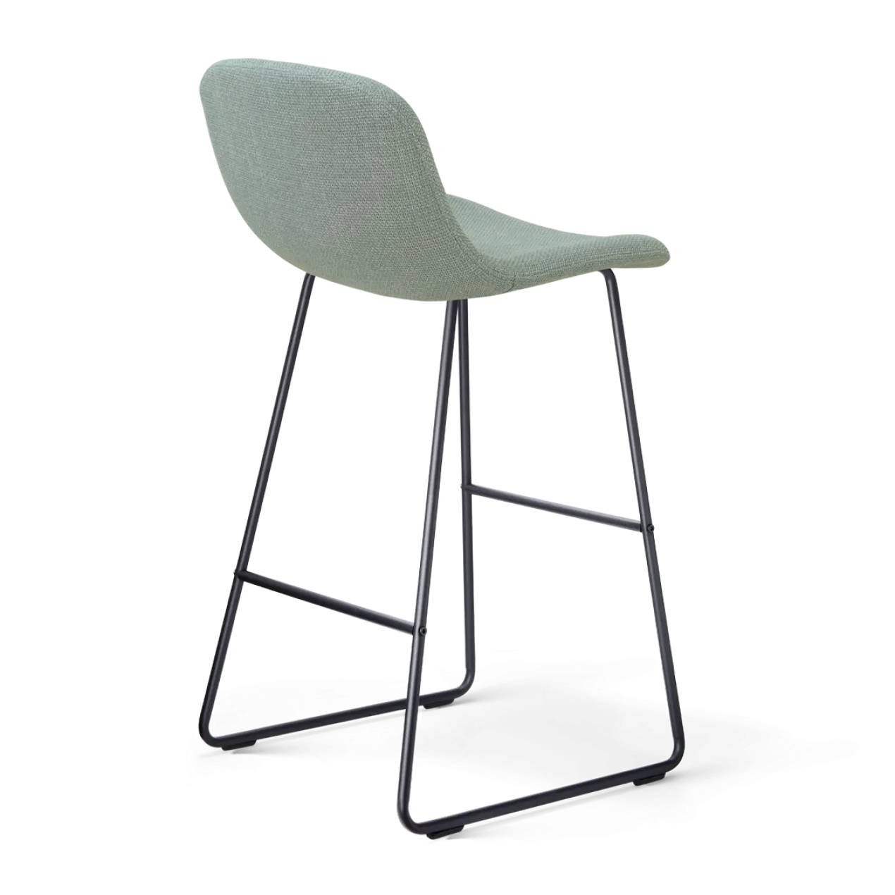 Barkruk Nino-Mats zwart onderstel saliegroen 75 cm
