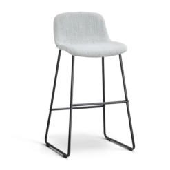 Barkruk Nino-Mats zwart onderstel grijs melange 75 cm