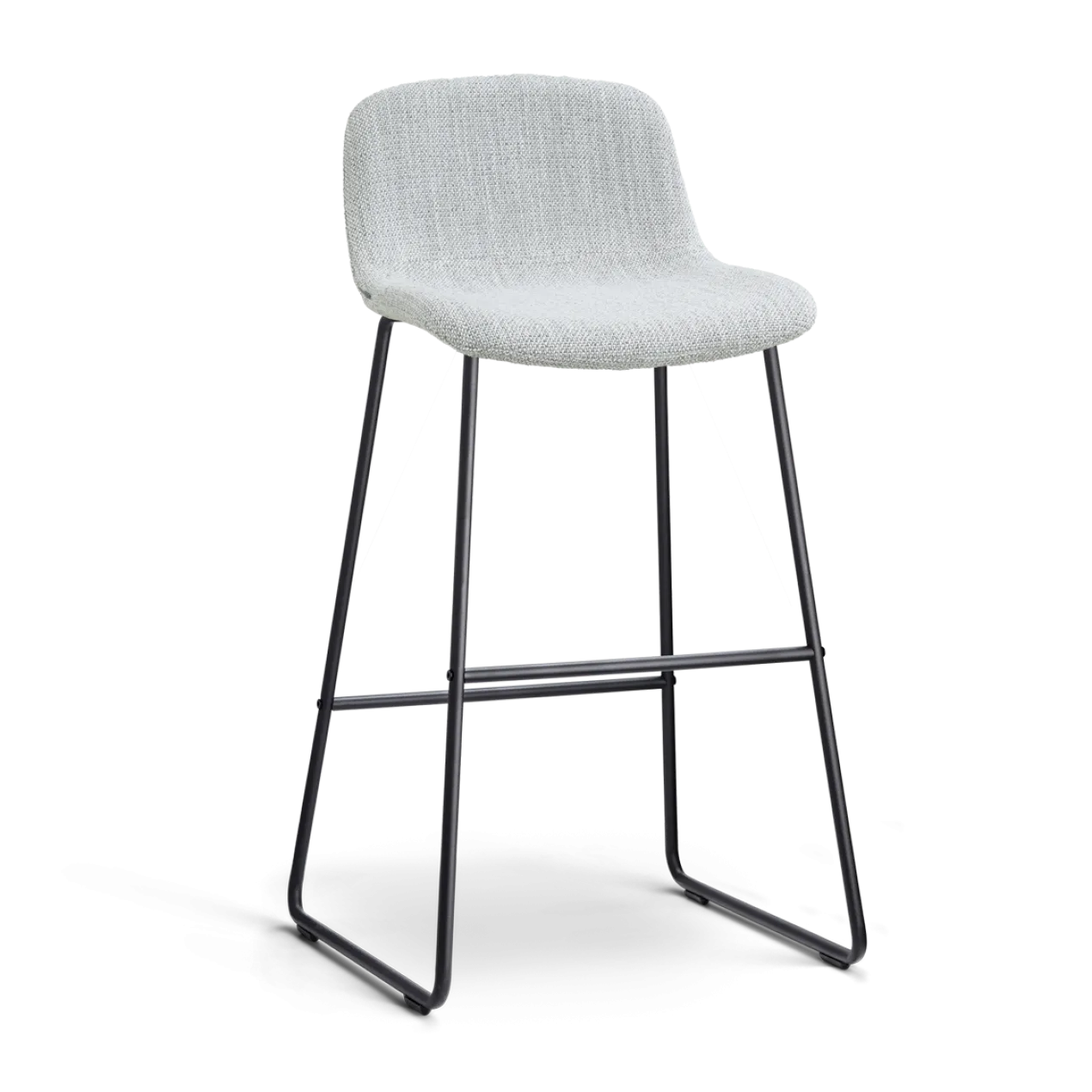 Barkruk Nino-Mats zwart onderstel grijs melange 75 cm