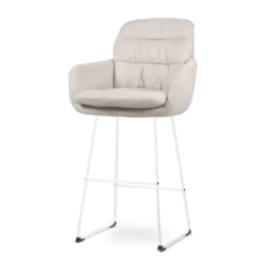 Barkruk Nino-Mia beige - wit onderstel - 75 cm