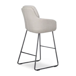 Barkruk Nino-Mia beige - zwart onderstel - 65 cm